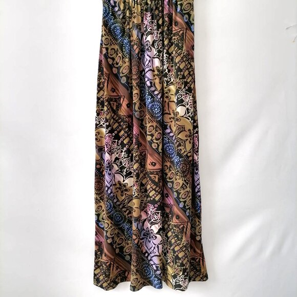 Connected Apparel Womens Multicolor Embellished Boho Floral Maxi Dress Size 10 - Picture 3 of 7